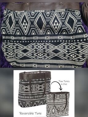 Thirty-One Reversible Tote, Rubie Mini And Organizing Pouch.